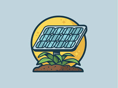 Good Crop This Year branding illustration logo solar panel solar panel illustration sticker