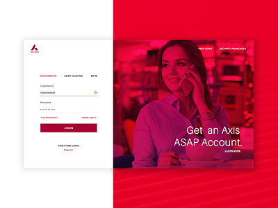 Axis Bank design login page ui ui designer artist first shot user interface design ux visual design