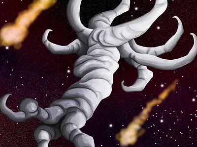 Monster alien alien character characterdesign cosmic creature digital illustration lineart monster mosnterdesign space spacemonster