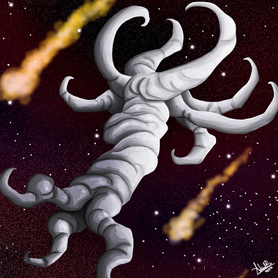 Monster alien alien character characterdesign cosmic creature digital illustration lineart monster mosnterdesign space spacemonster