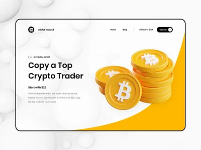 Crypto Landing Page Header UI Design 3d app branding colorful crypto design dribble flat graphic design graphics landingpage minimal nft trendy typography ui ux web webdesign website