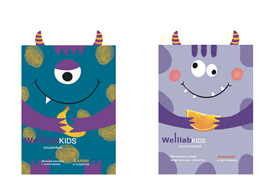 Упаковки для детских витаминов branding design graphic design ill illustration