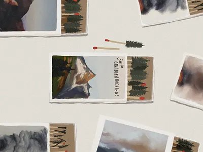 Forest Fire Matchboxes climate change environmental forest fire illustration match box matches