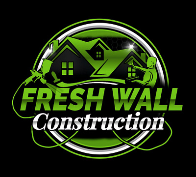 Branding "FreshWall Construction" Logo branding design drywwall graphic design innovation logo