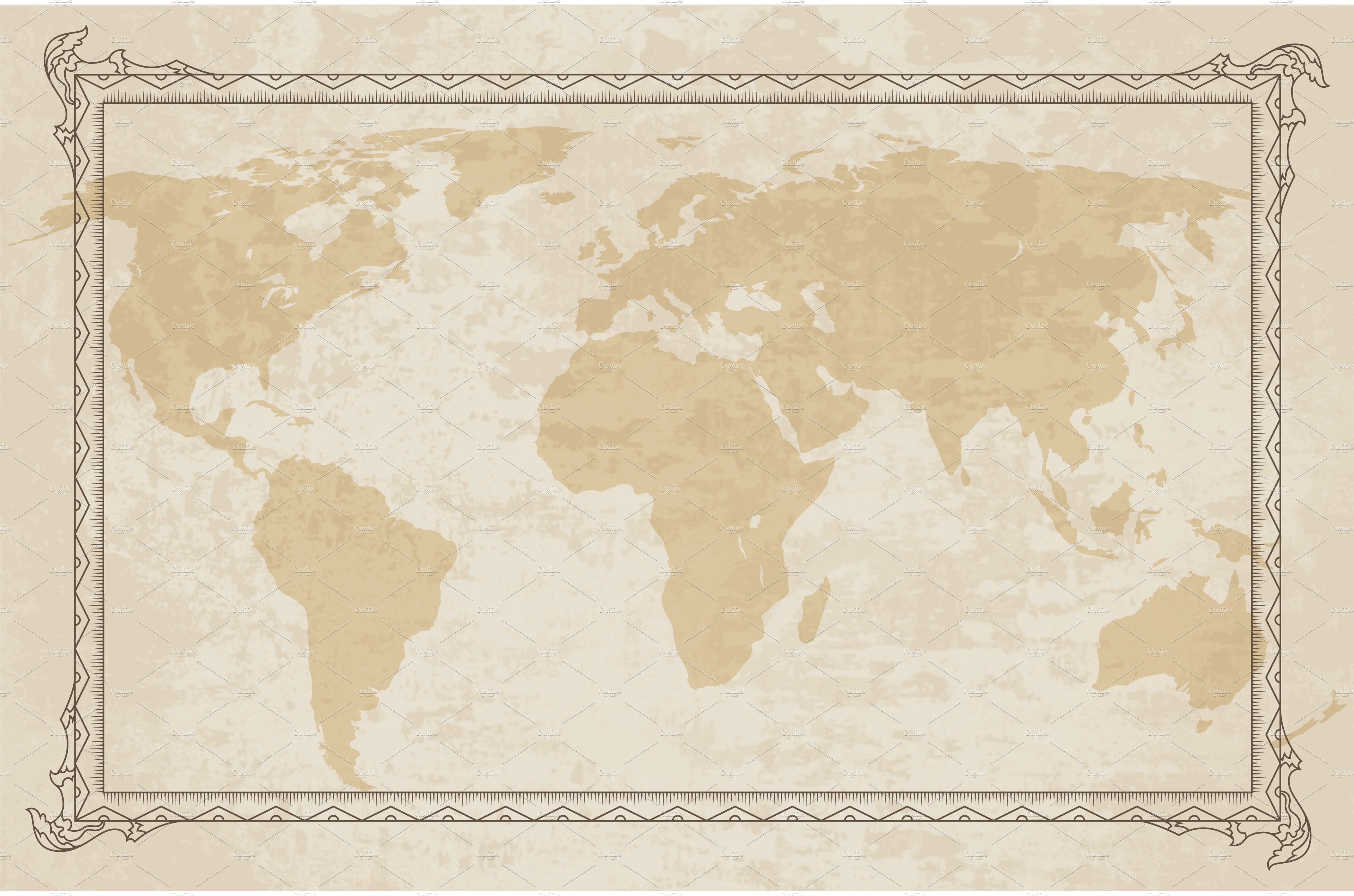 Old World Map With Frame By Liubomyr On Dribbble