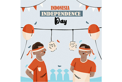 Indonesia Independence Day Celebration celebration day democracy dirgahayu flag happy illustration independence indonesia national patriotic vector