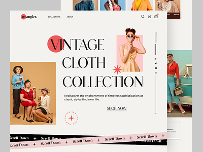 Wrangler - Fashion Store Landing Page branding design e commerce ecommerce fashion fashion style figma landing page product design retro ui ui design user experience user interface ux ux design vintage web design website website design