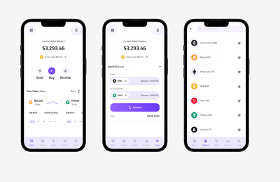 Crypto Wallet & Exchange App crypto wallet ui design mobile app mobile app design ui ux website