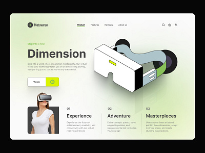 Metaverse - Virtual reality web header ar artificial intelligence future graphic design homepage landing page meta minimal modern tech technology ui uiux ux virtual reality vr web web design web header website design