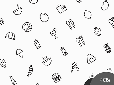 Food Icons graphic design icon line