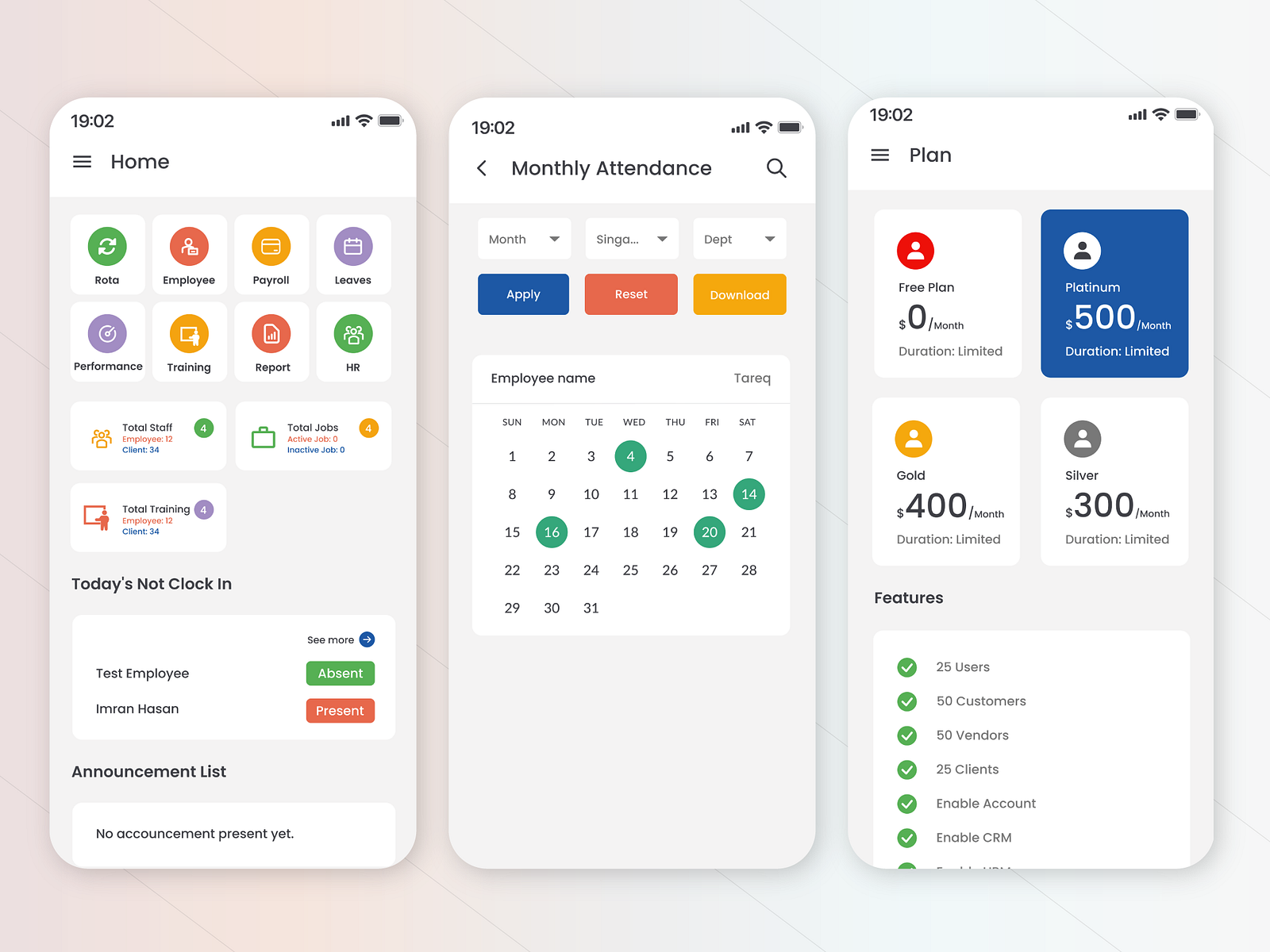 HRMS Mobile App Design by Md. Imran Hasan on Dribbble