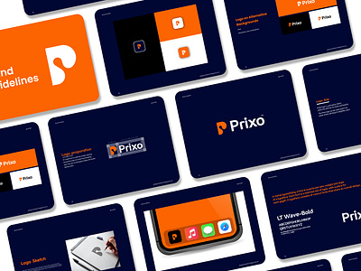 Prixo - Brand Guidelines | Visual identity | Branding abstract logo brand guidelines brand identity branding company logo data design graphic design icon identity logo logo idea logos mark modern logo monogram nft saas symbol web3