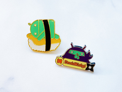 Pin badges for DroidKaigi novelty goods branding illustration vector