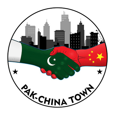 Pak China Town Logo identity design.