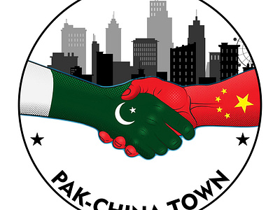 Pak China Town Logo identity design.
