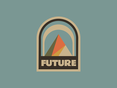 Retro Future adventure badge future logo mountain retro space