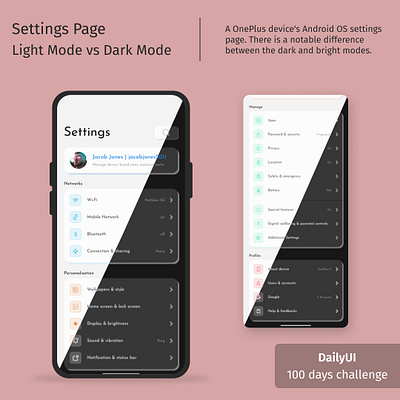 Settings Page - Light Mode vs Dark Mode androidsettingspage dailyui dailyuichallenge dailyuiux darkmodeui design designuiux graphic design illustration lightmodeui lightmodevsdarkmode lightmodevsdarkmodeui lightvsdarkmode lightvsdarkmodeui settingspageandroid settingspageui settingsui ui uiux ux