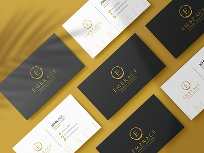 Embrace Funeral Services Business Cards bcards branding business cards design golden graphic design logo logodesign logotype simple stationery