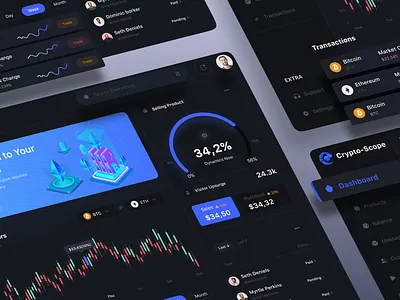 Crypto-Scope Exchange Dashboard Design l Dark Dashboard banking chart components cryptocurrency dadhboared 23 dashboard design defi dex exchange financial app jk mahbub trading trading dashboard ui wallet web app web design web3 website redesign