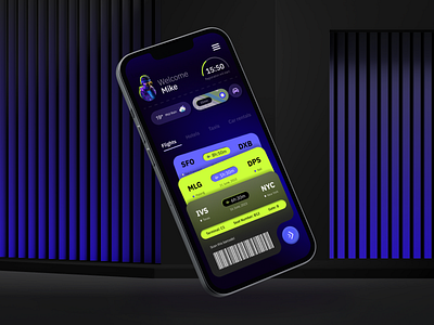 Booking application airport blue booking booking app branding bright stylr clean ui dark design dark theme figma futurism graphic design mobile app mobile design modern modern design neon neon theme ui ui ux