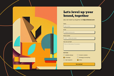 Creative Agency Inquiry Form background brutalisam dacnis design design agency form illustration trending ui ux vector website