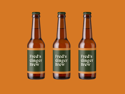 Ginger Brew Bottle Mockup branding design gingerbrew logo minimal mock mockup