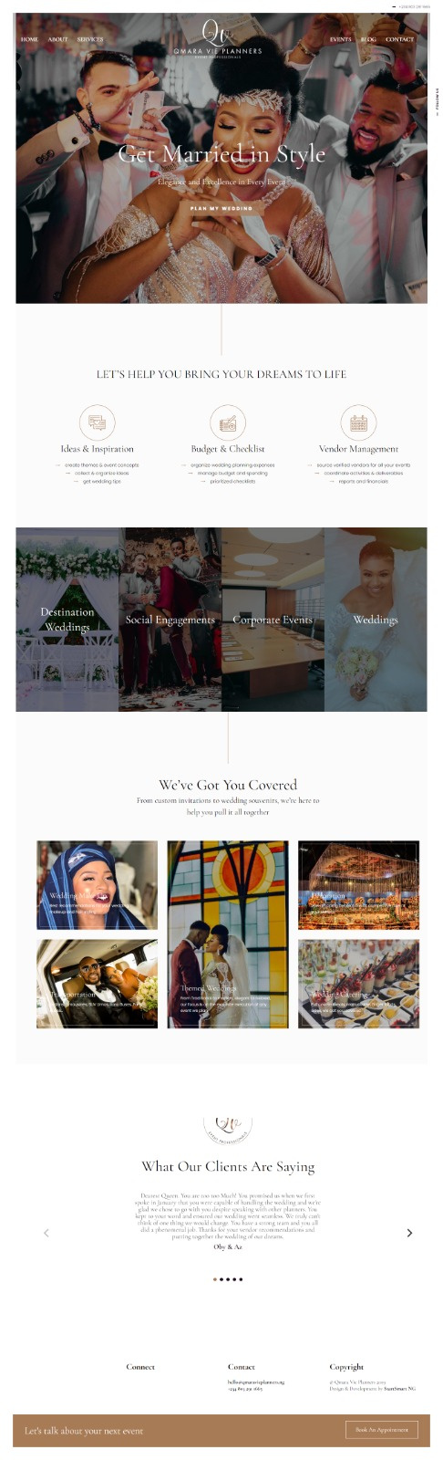 An Event Planner's Website