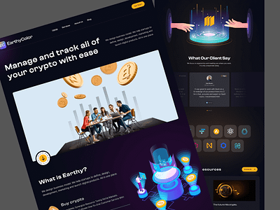 Cryptocurrency Website Design bitcoin blockchain branding company crypto cryptocurrency homepage mockup modern nft payment ui ui ux wallet website