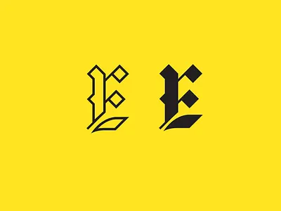Monogram Exploration black letter design e gothic graphic design illustration logo monogram typography