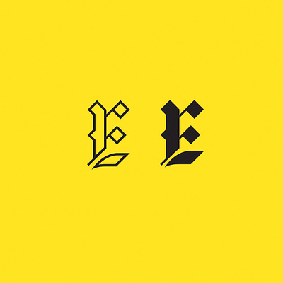 Monogram Exploration black letter design e gothic graphic design illustration logo monogram typography