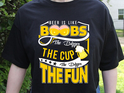 Beer Is Like Boobs T-Shirt Design beer beer boobs beer fun boobs branding cup design fun graphic design logo merch by amazon print on demand teespring typography
