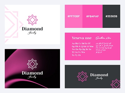 Diamond Logo app branding design diamond diamond logo graphic design illustration logo logo design logo timeless minimalist logo pink typography ui ux vector