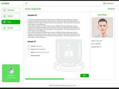 Online Exam Integrity System UI/UX design - Figma cbt website design exam website figma graphic design ui uiux website