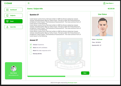 Online Exam Integrity System UI/UX design - Figma cbt website design exam website figma graphic design ui uiux website