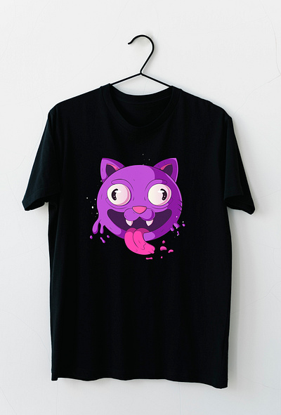 Cute cat on t shirt design adobe illustrator art branding cartoon clothing design drawing illustration logo sketch t shirt design