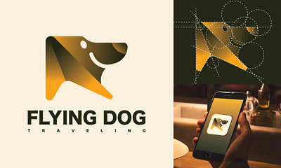 Flying Dog Logo air logo dog dog logo dog logo design fly flying happy happy travelling logo design tour tourism tourist transport travel traveling visiting