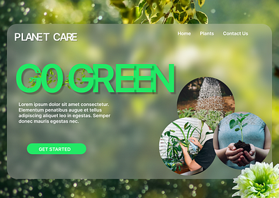 Nature care website graphic design green nature planet ui ui design ux