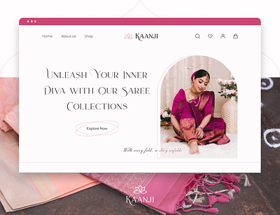 KAANJI | Responsive e-commerce website | UX/UI | Shopify branding graphic design indian design logo responsive web design saree shopify ui ux uxui web design