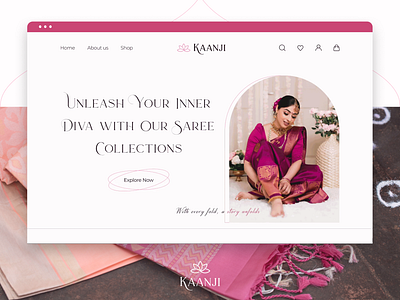 KAANJI | Responsive e-commerce website | UX/UI | Shopify branding graphic design indian design logo responsive web design saree shopify ui ux uxui web design