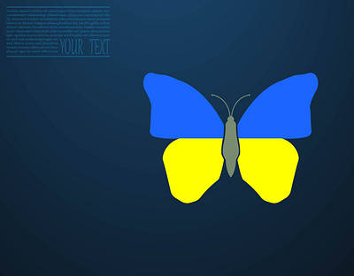 Butterfly in the colors of the flag of Ukraine. insect поддержка украина