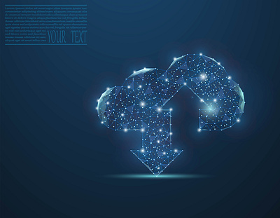 Cloud technologies composed of dots and grid. download