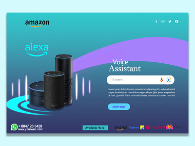 Amazon banner alexa amazon banner design branding design graphic design photoshop sale