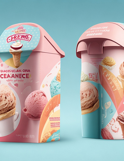 Ice Cream package design branding design graphic design package design