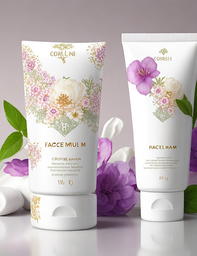 Face Cream Label Design branding design graphic design illustration package design vector