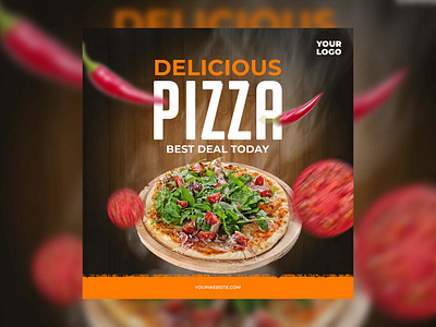 PIZZA INSTAGRAM POST branding design food illustration junkfood motion graphics poster restaurant