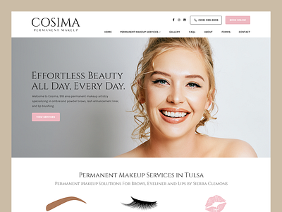 Cosima Permanent Makeup // Web Design beauty brows health lashes lips makeup web design