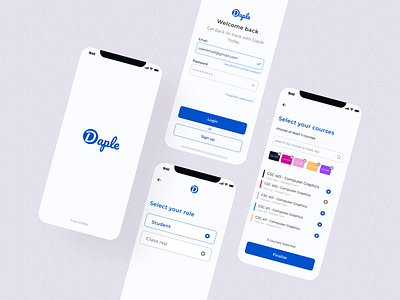 Daple course management app course management course notification design mobile app productdesign student study time management timetable ui uidesign uiux university