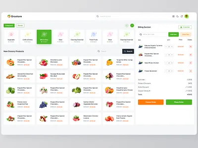 Grostore-POS System | Grocery Shop bills cashier cashier design check out clean food payment point of sale pos pos dashboard pos design pos system product design restaurant shop store ui uiux web website