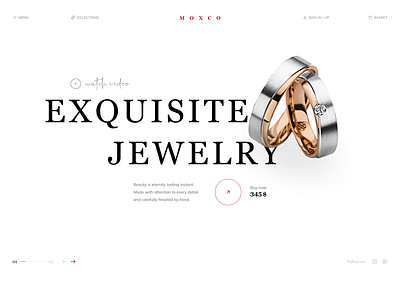 MOXCO – Jewelry Store design graphic design interface jewelry landing landing page lux online shop product design ring shop site store ui ux uxui web web design web design web site