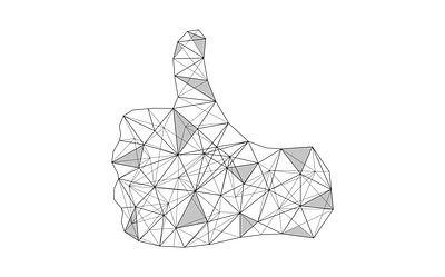 Thumb up made up of lines and dots. illustration